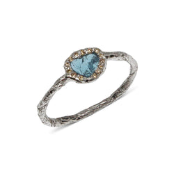 Blue diamond slice 18ct white gold ring