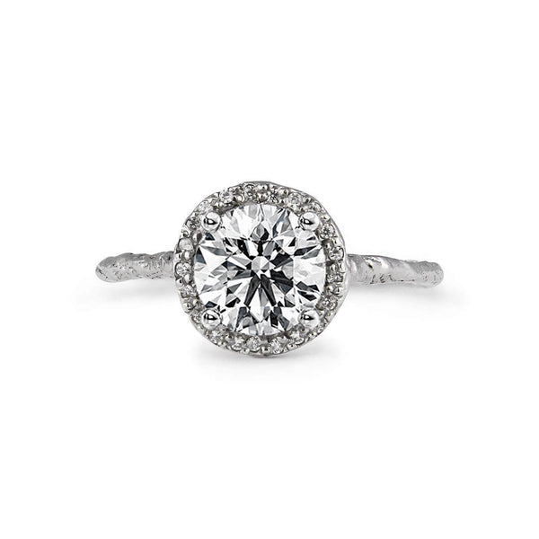 Hola Ring handmade in platinum with brilliant white diamond