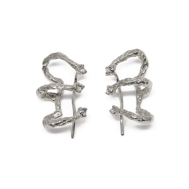MOMENTS Climber Earrings - Silver