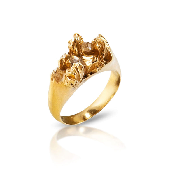 UNDER EARTH Half Texture Ring - Gold