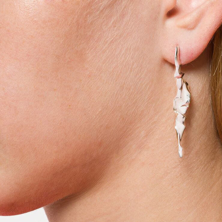 C R U S H Pointed Earrings - Silver