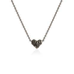 ILLUSION Heart shaped oxidised black necklace