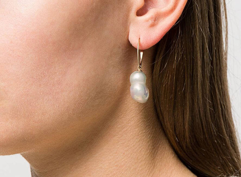 twin pearls earrings