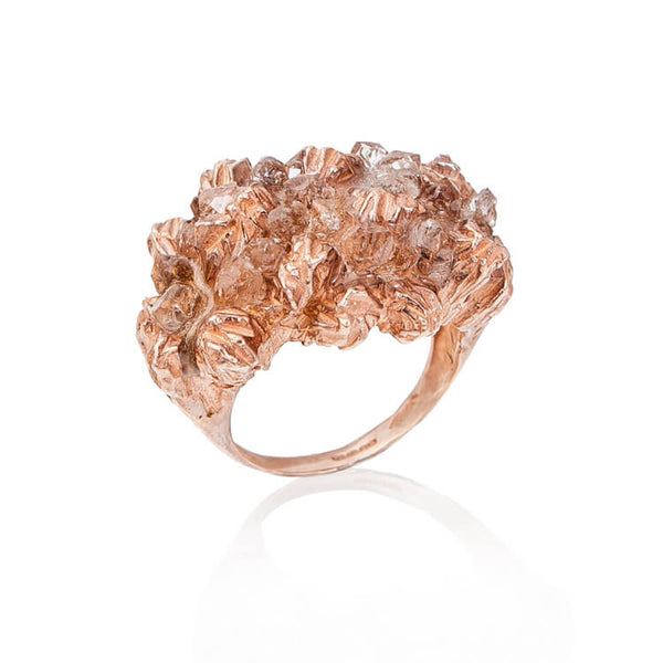 UNDER EARTH COCKTAIL RING - ROSE-GOLD