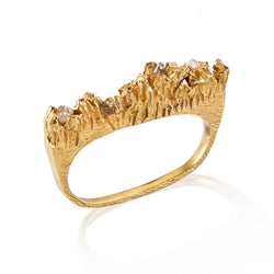 UNDER EARTH 2 FINGERS RING - GOLD