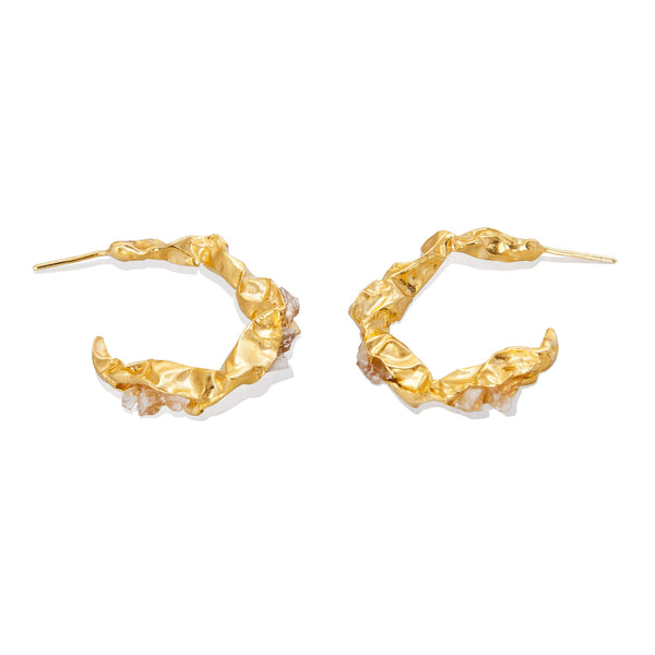 C R U S H Hoop Earrings - Gold