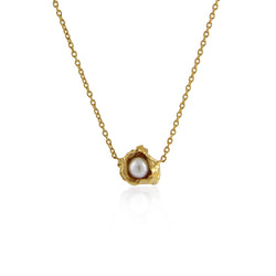 White Pearl Crush Gold necklace