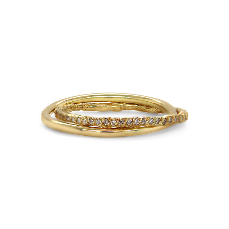 Interlocking ring in 18ct yellow gold
