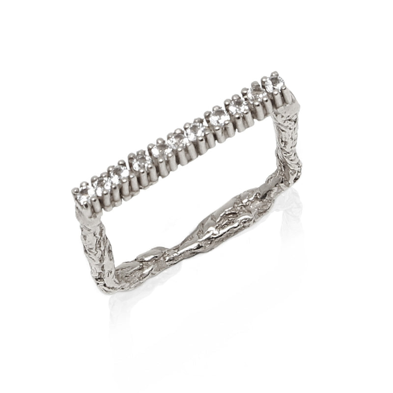ILLUSION Square Eternity 18kt gold ring