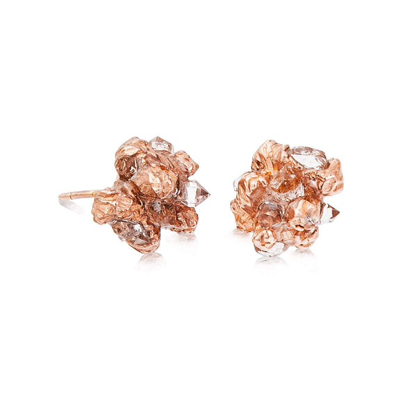 UNDER EARTH Stone Studs - Rose Gold