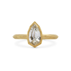 Pear Step Cut Sapphire 18ct yellow gold ring